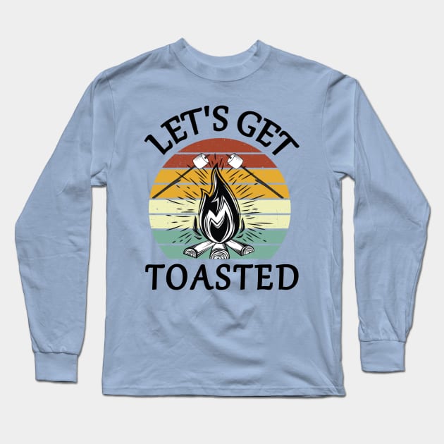 Let's Get Toasted Vintage Sunset Campfire Long Sleeve T-Shirt by DexterFreeman